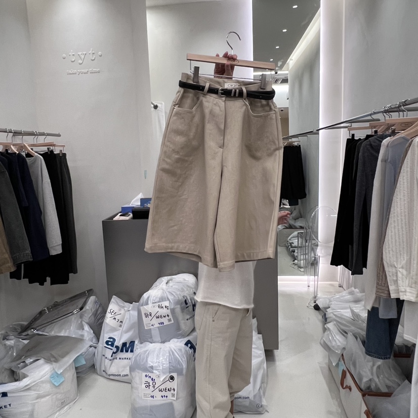 TAKE YOUE TIME東大門㊣實拍女士新品人氣推薦短褲包含腰帶TAKE YOUE TIME短褲