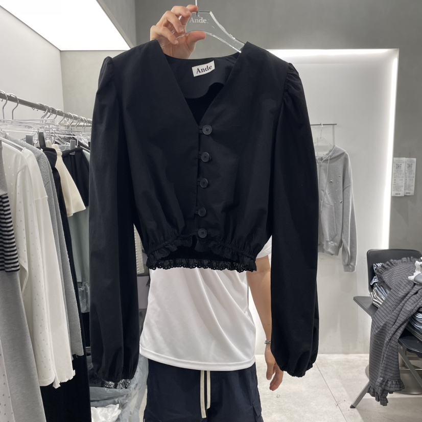 ANDE東大門㊣直郵女士新款真品職業人氣25秋冬休閑襯衫蕾絲衫Ande襯衫/蕾絲衫圖色2