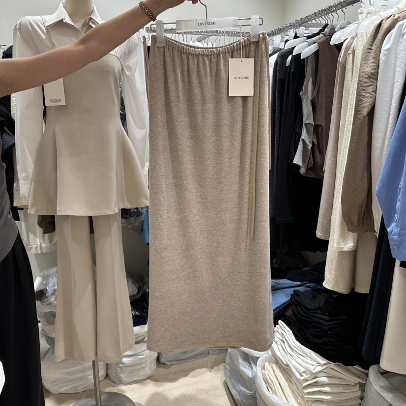 LOVE SOME東大門㊣直郵女裝新品職業熱賣時尚真品休閑長裙絨LOVE SOME長裙圖色3