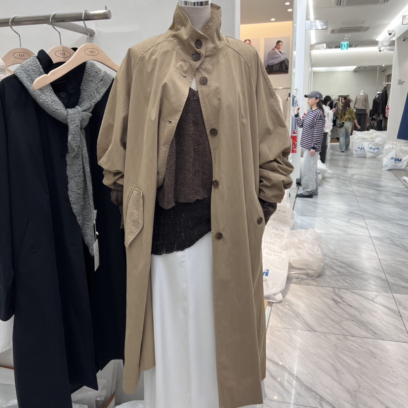 TAKE YOUE TIME東大門㊣代購女裝新品推薦25秋冬長款風衣寬松TAKE YOUE TIME長款風衣