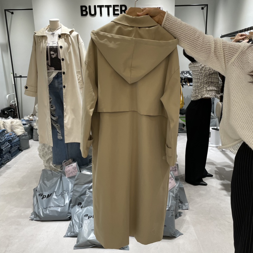 BUTTER-P東大門㊣代購女士新款時尚推薦人氣熱賣職業長款風衣BUTTER-P長款風衣
