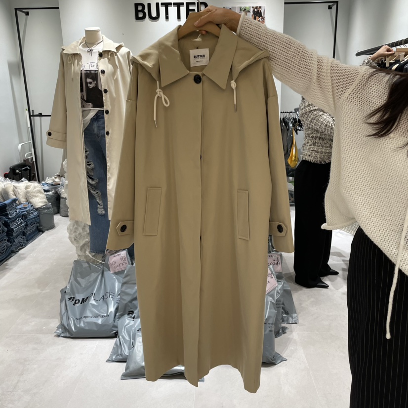BUTTER-P東大門㊣代購女士新款時尚推薦人氣熱賣職業長款風衣BUTTER-P長款風衣圖色2