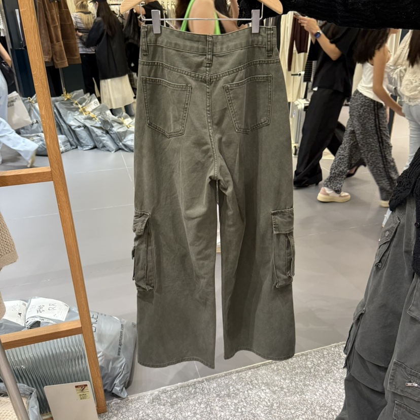 SOF韓國直郵㊣女裝新品休閑時尚真品推薦職業休閑褲工裝褲口袋SOF休閑褲