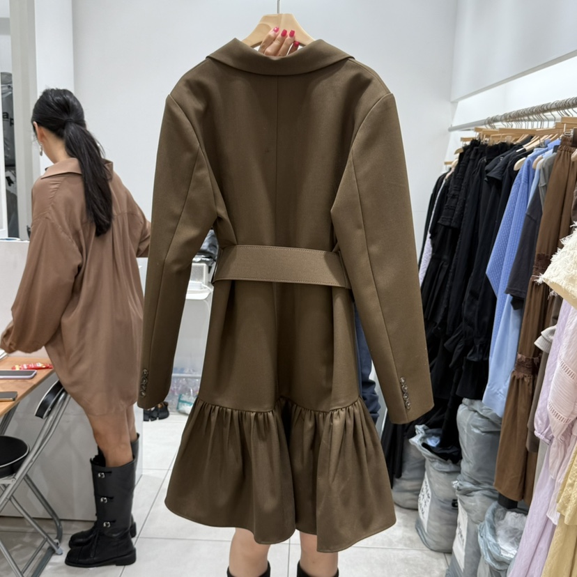 XPARTY東大門㊣代購女士新品推薦時尚職業休閑連衣裙含腰帶XPARTY連衣裙