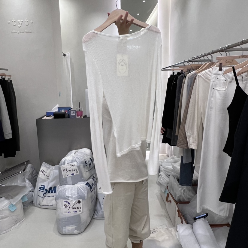 TAKE YOUE TIME東大門㊣代購女裝新品人氣時尚長袖T恤天絲TAKE YOUE TIME長袖T恤