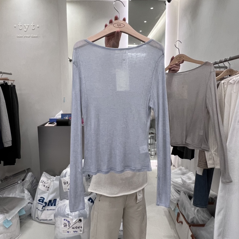 TAKE YOUE TIME東大門㊣代購女裝新品人氣時尚長袖T恤天絲TAKE YOUE TIME長袖T恤