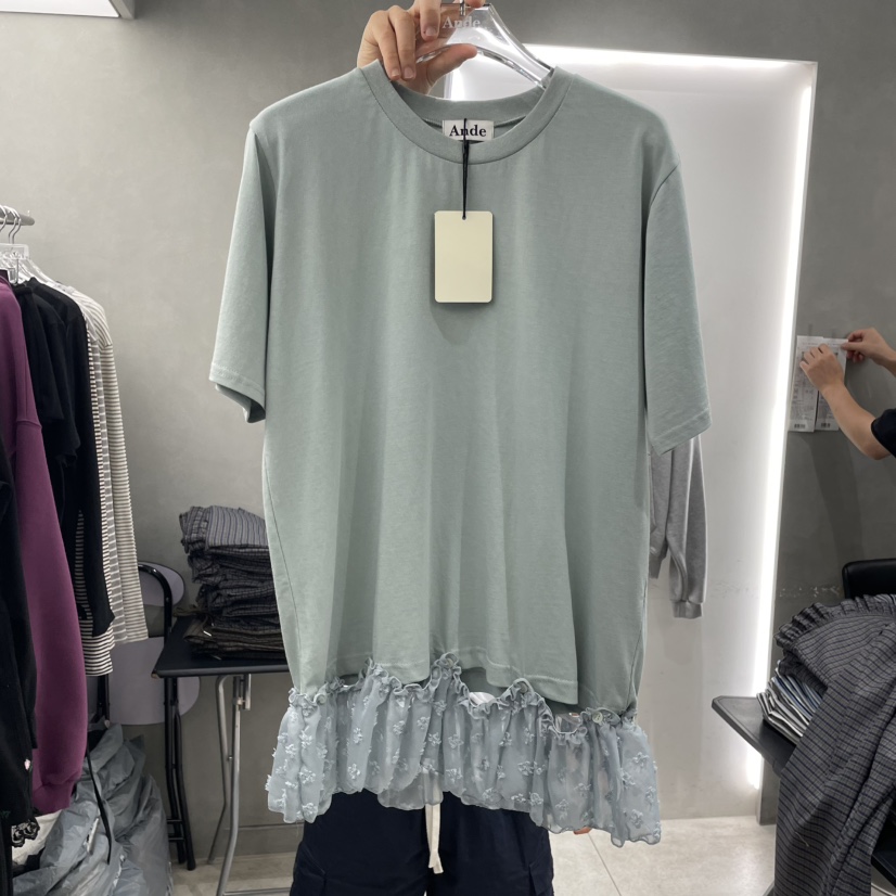 ANDE韓國代購㊣女裝新款真品職業推薦熱賣時尚休閑T恤可拆卸AndeT恤圖色1