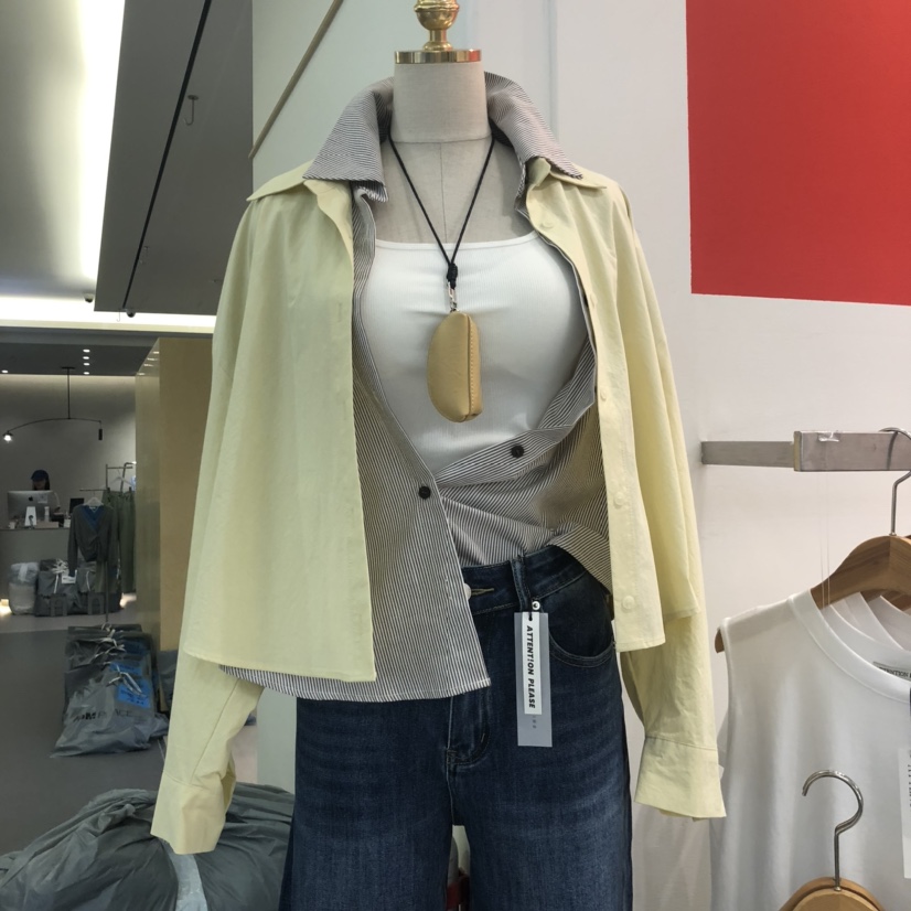 ATPZ韓國代購㊣女士新款職業25秋冬真品夾克假兩件短款雙層ATTENTION PLEAES夾克