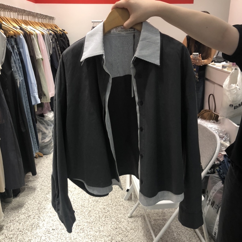 ATPZ韓國代購㊣女士新款職業25秋冬真品夾克假兩件短款雙層ATTENTION PLEAES夾克圖色3