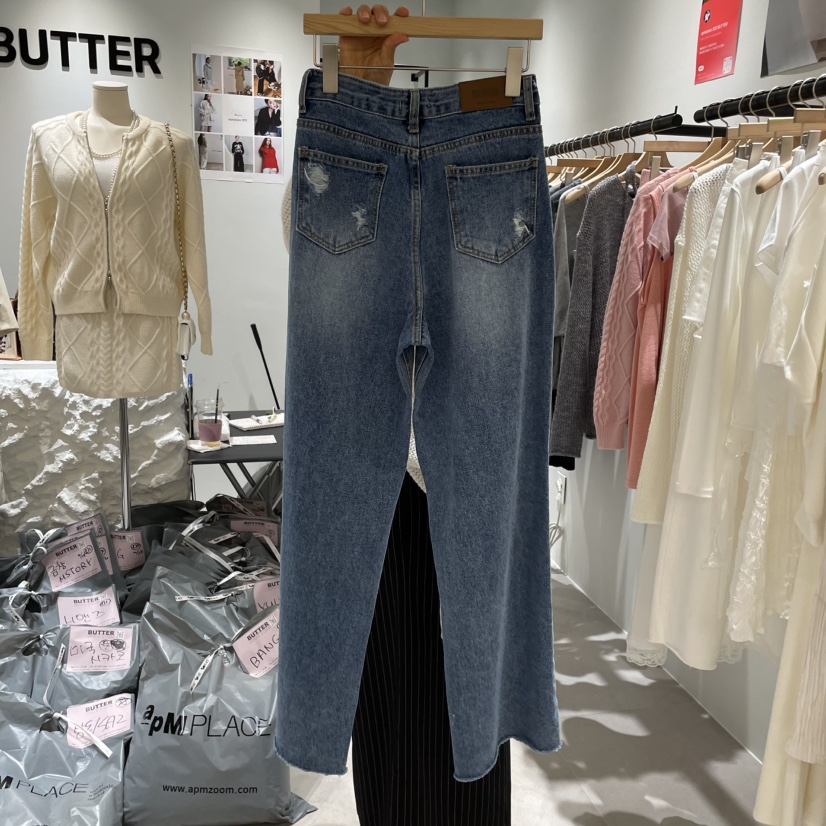 BUTTER-P韓國直郵㊣女裝新款推薦熱賣休閑25秋冬真品牛仔褲BUTTER-P牛仔褲
