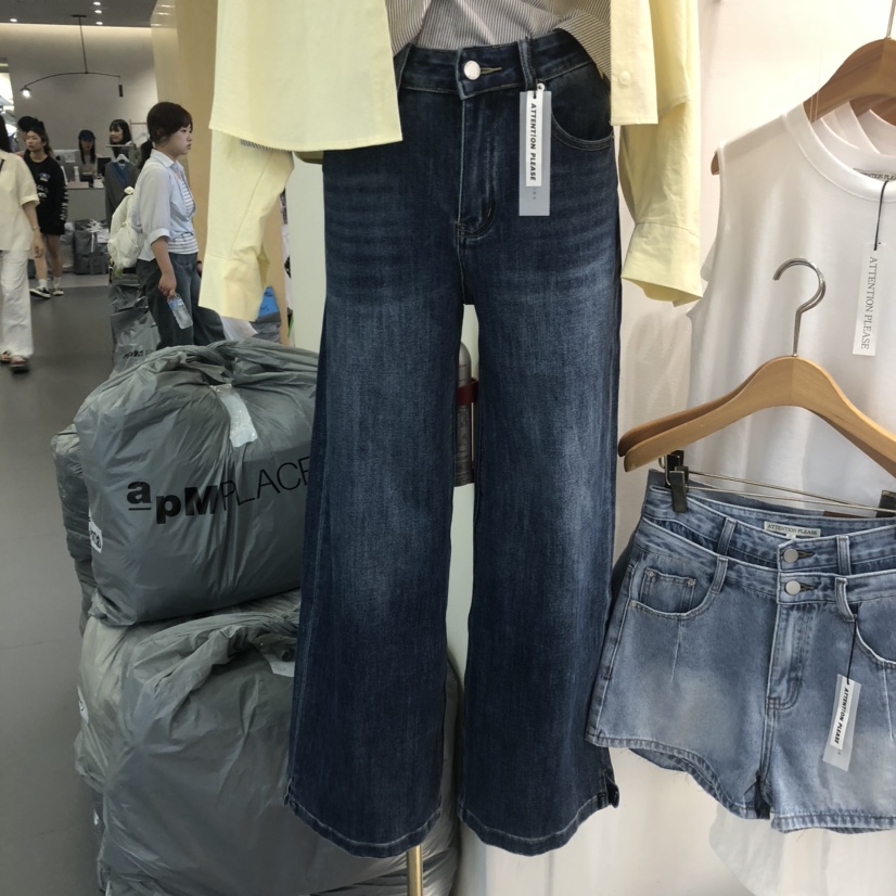 ATPZ韓國代購㊣女裝新款推薦真品熱賣職業休閑人氣時尚牛仔褲ATTENTION PLEAES牛仔褲圖色1