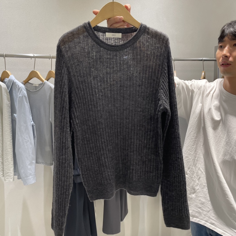 OVU東大門㊣實拍女士新款職業真品時尚推薦針織衫馬海毛羅紋OVU針織衫圖色3