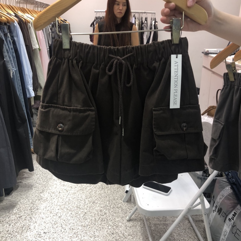 ATPZ韓國直郵㊣女裝新品休閑真品25秋冬推薦熱賣短褲工裝水洗ATTENTION PLEAES短褲圖色2