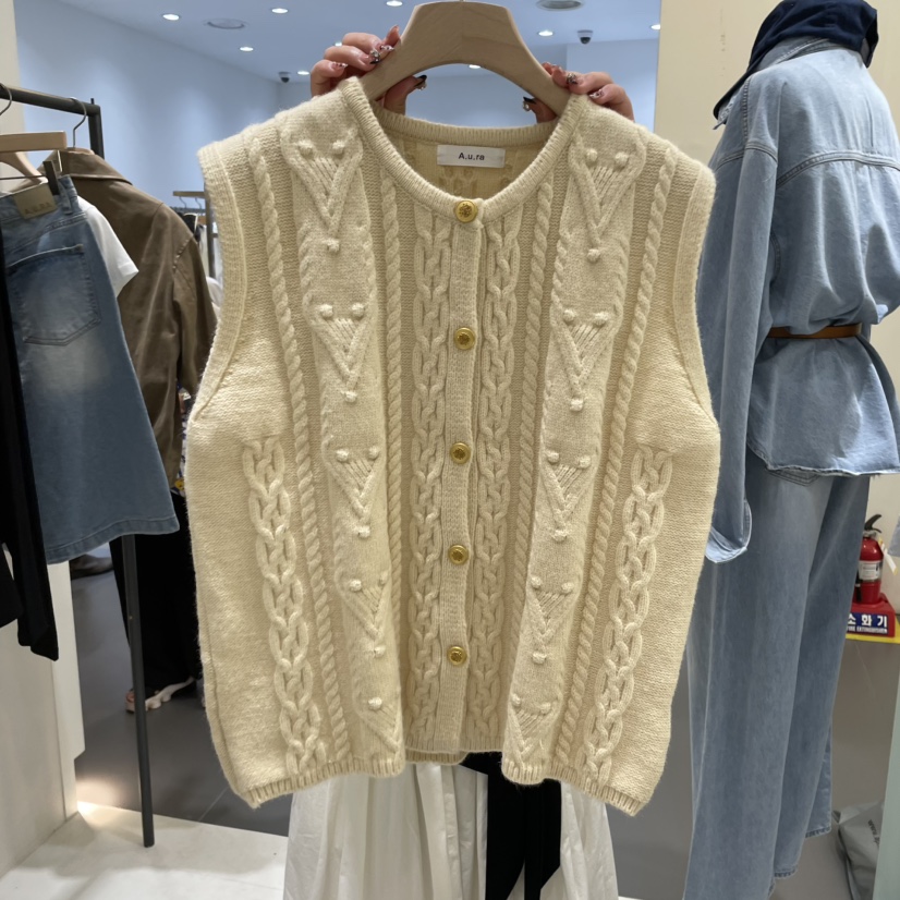 AURA韓國直郵㊣女裝新款真品人氣時尚25秋冬職業熱賣推薦馬甲Au ra馬甲圖色2
