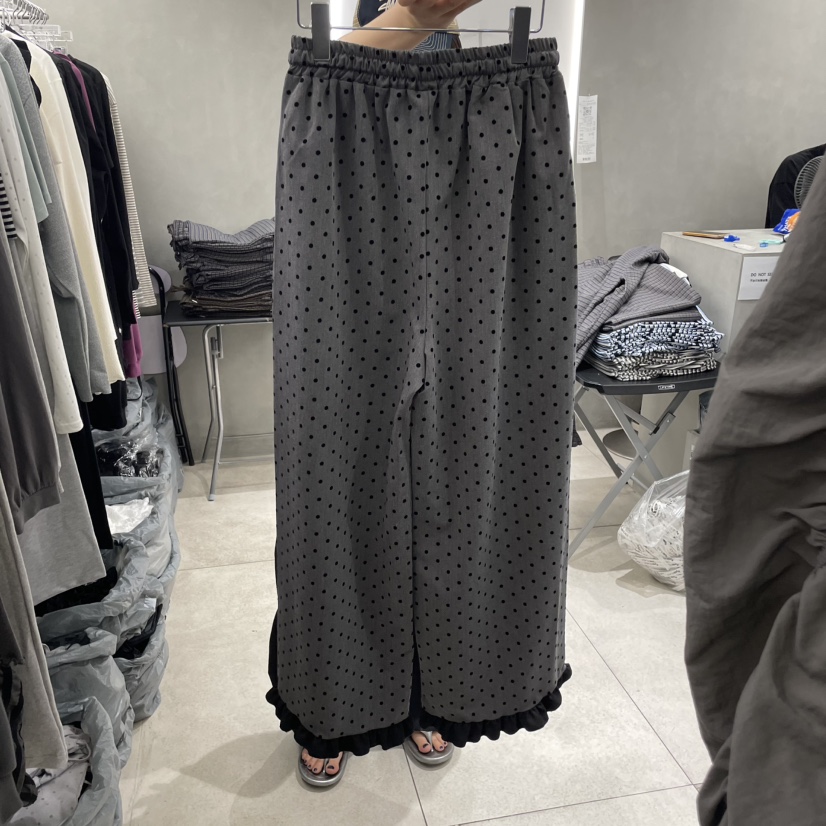 ANDE韓國代購㊣女裝新款真品熱賣休閑職業25秋冬休閑褲荷葉邊Ande休閑褲
