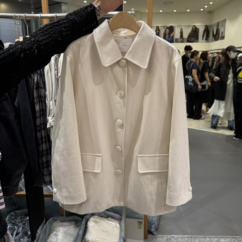 SOF東大門㊣代購女裝新品推薦時尚熱賣25秋冬職業夾克絨面革SOF夾克圖色1