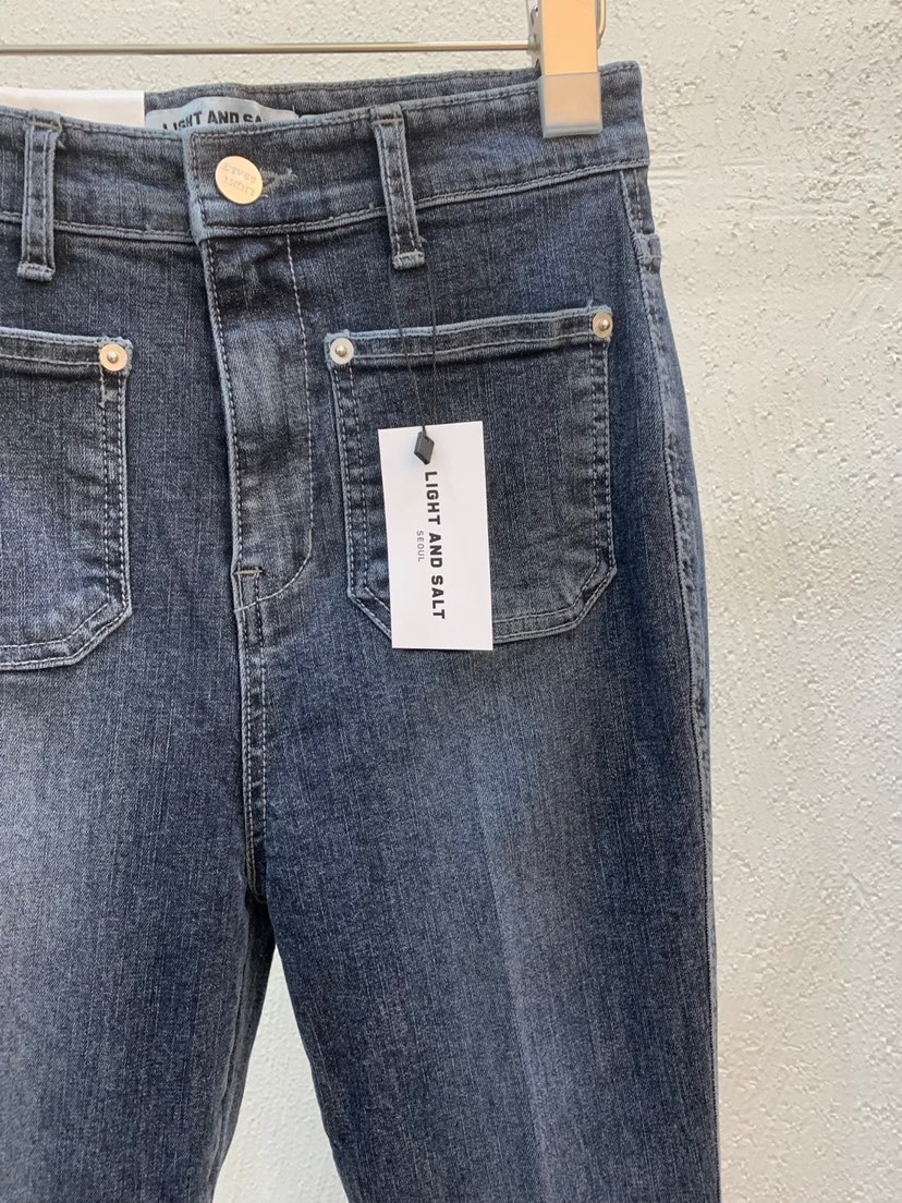 LIGHT AND SALT東大門㊣代購女士新品人氣25秋冬牛仔褲緊身褲LIGHT AND SALT牛仔褲