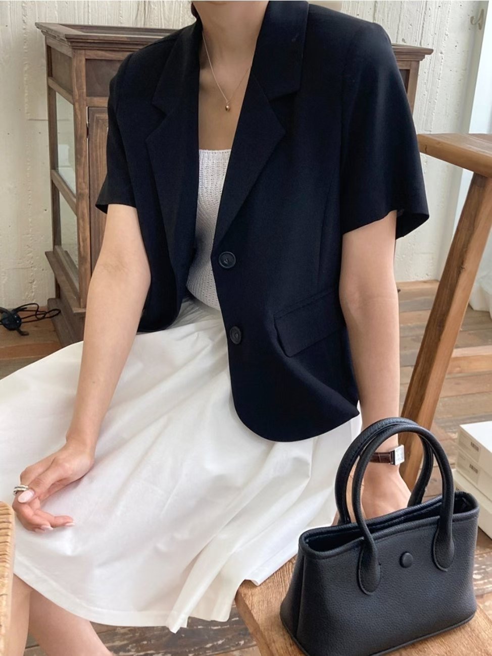 STITCH東大門㊣實拍女士新款熱賣25秋冬人氣時尚推薦職業夾克BACCARAT-2件起夾克圖色3