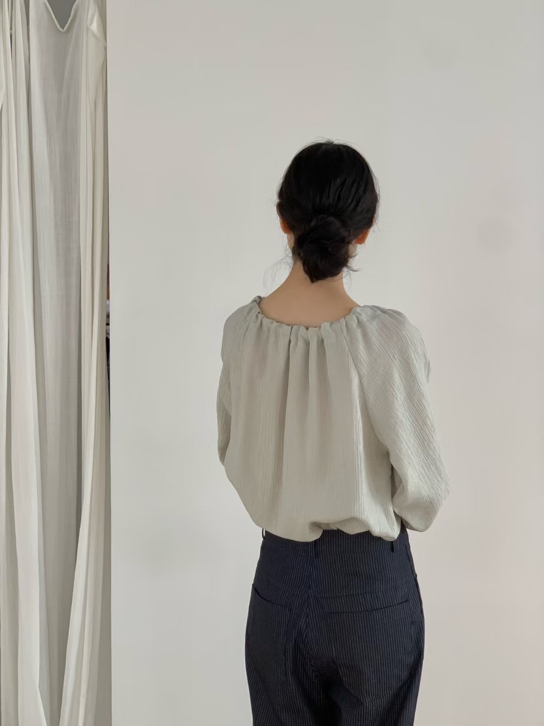 WEATHER東大門㊣代購女裝新款休閑人氣推薦25秋冬襯衫蕾絲衫GOBSLMURI-ot襯衫/蕾絲衫