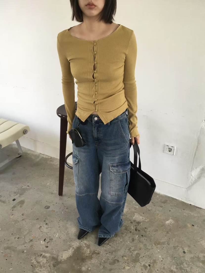 CEDARWOOD韓國直郵㊣女裝新款真品25秋冬休閑針織衫船領開衫CEDARWOOD針織衫
