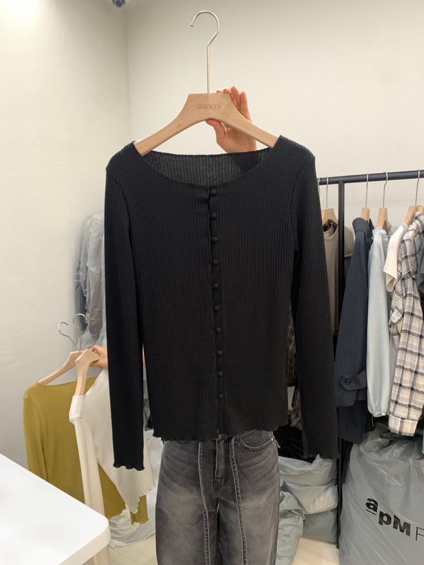 CEDARWOOD韓國直郵㊣女裝新款真品25秋冬休閑針織衫船領開衫CEDARWOOD針織衫圖色3
