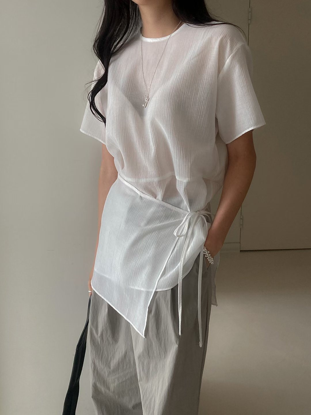 STITCH東大門㊣直郵女士新品真品人氣25秋冬時尚襯衫蕾絲衫BACCARAT-2件起襯衫/蕾絲衫圖色2