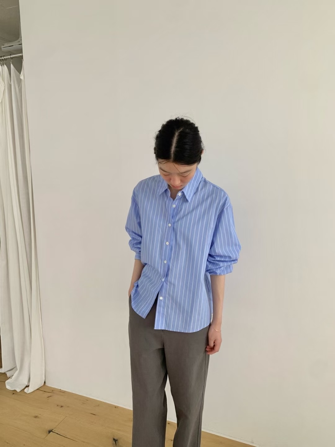 WEATHER東大門㊣實拍女裝新品真品休閑推薦人氣熱賣襯衫蕾絲衫GOBSLMURI-ot襯衫/蕾絲衫圖色2