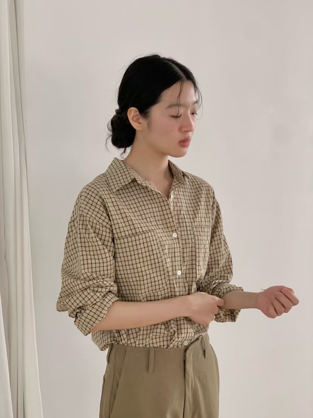 WEATHER韓國代購㊣女士新品真品職業推薦時尚休閑襯衫蕾絲衫GOBSLMURI-ot襯衫/蕾絲衫圖色2