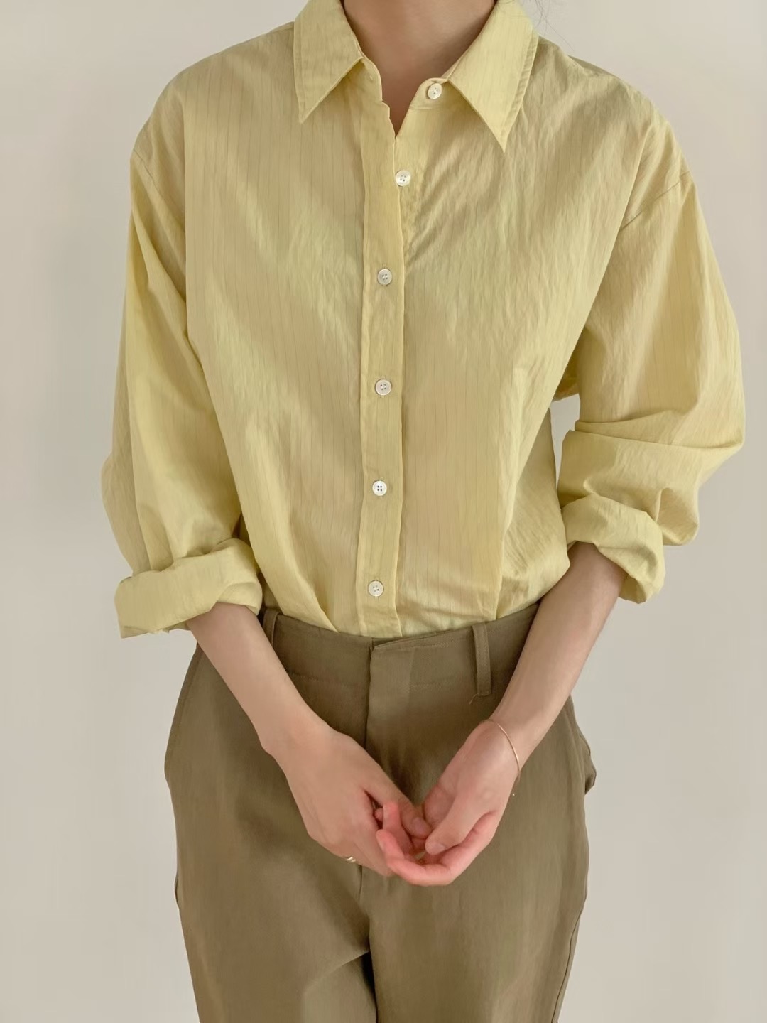 WEATHER東大門㊣代購女士新款人氣25秋冬休閑時尚襯衫蕾絲衫GOBSLMURI-ot襯衫/蕾絲衫圖色1