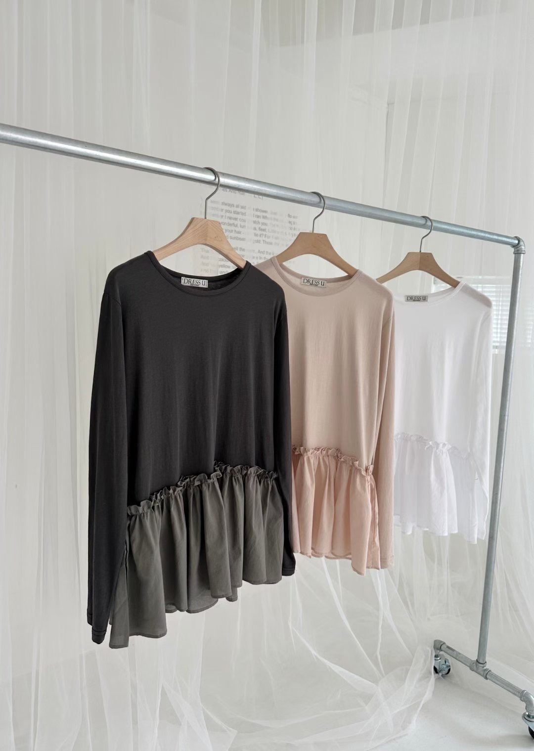 DRESS U東大門㊣代購女裝新品休閑人氣真品時尚推薦長袖T恤DRESS U長袖T恤