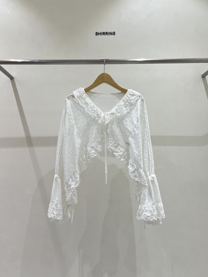SHIRRING東大門㊣實拍女士新品真品推薦人氣25秋冬襯衫蕾絲衫SHIRRING襯衫/蕾絲衫