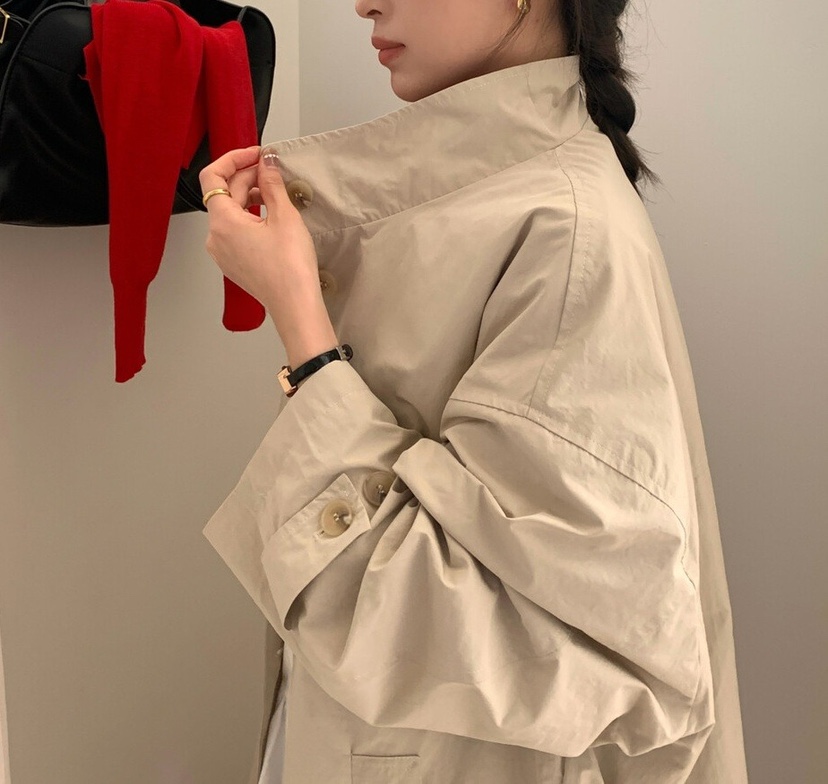 OLA韓國直郵㊣女士新品推薦休閑25秋冬人氣職業熱賣長款風衣mellor/OLA長款風衣