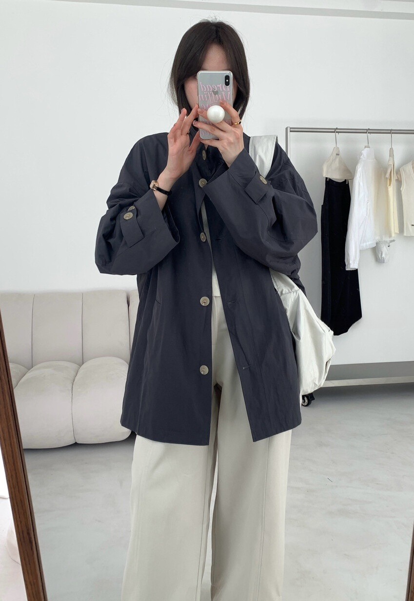 OLA韓國直郵㊣女士新品推薦休閑25秋冬人氣職業熱賣長款風衣mellor/OLA長款風衣
