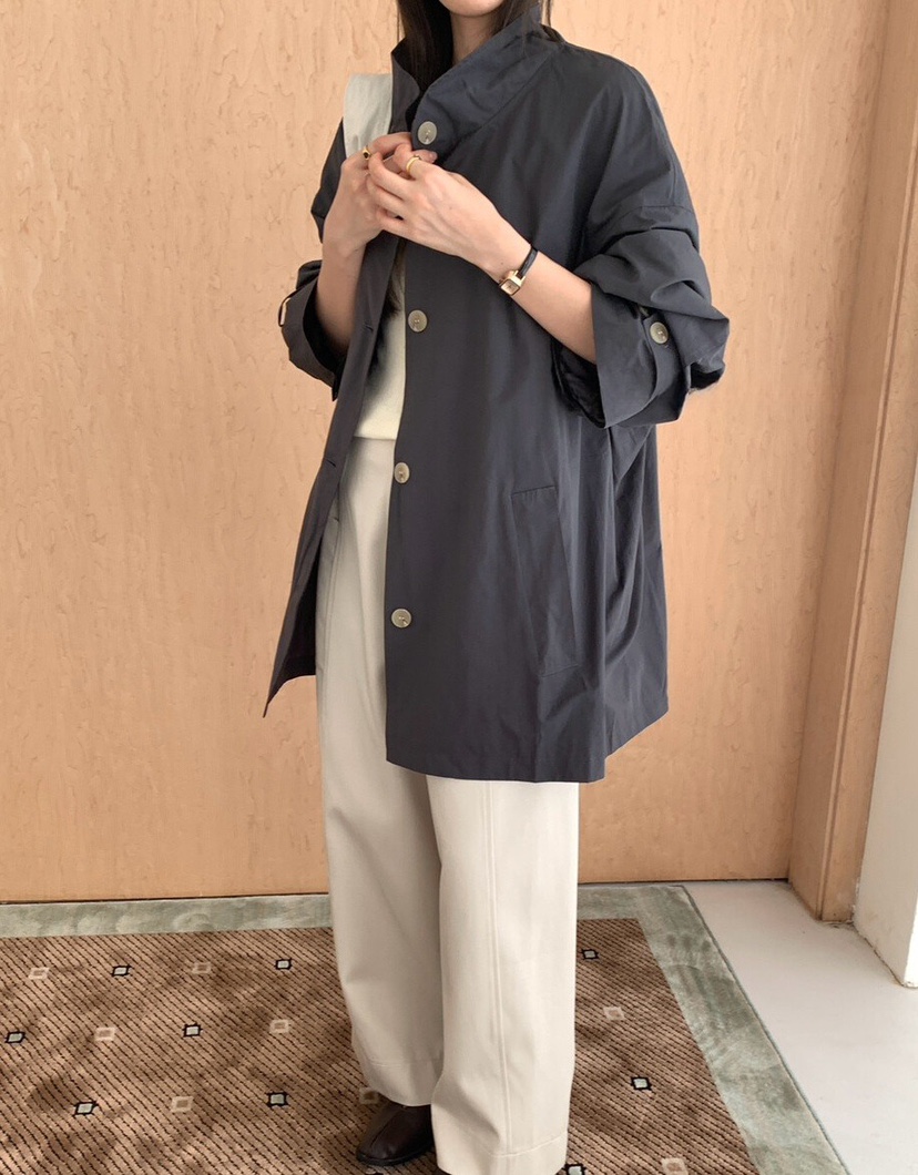 OLA韓國直郵㊣女士新品推薦休閑25秋冬人氣職業熱賣長款風衣mellor/OLA長款風衣