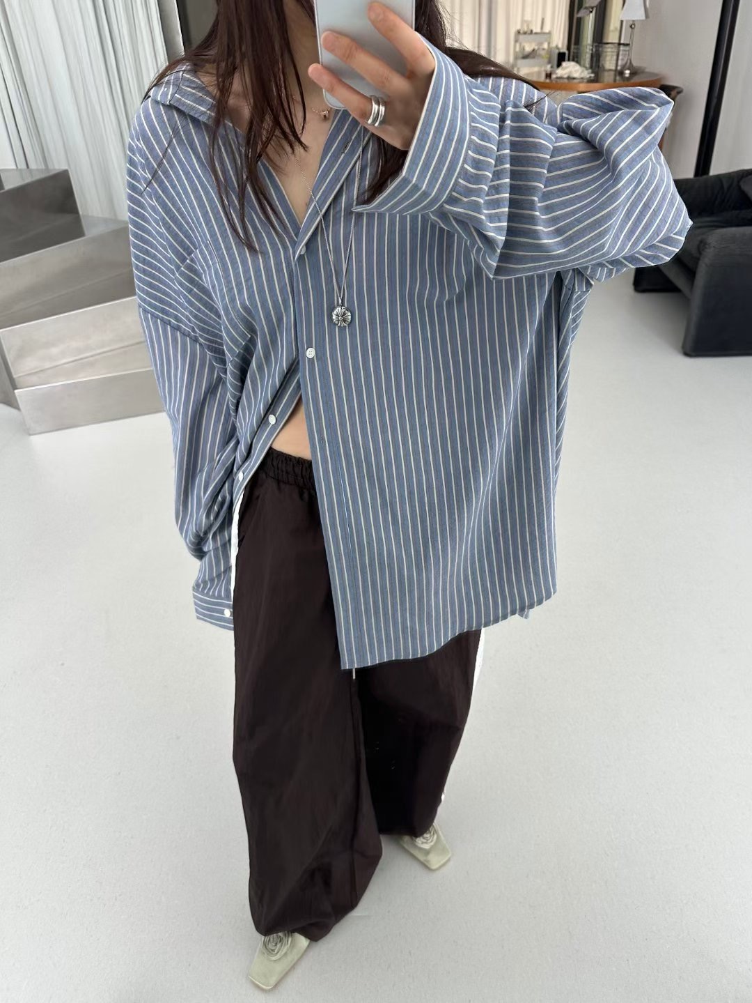 DRESS U韓國直郵㊣女裝新款25秋冬真品職業襯衫蕾絲衫寬松DRESS U襯衫/蕾絲衫