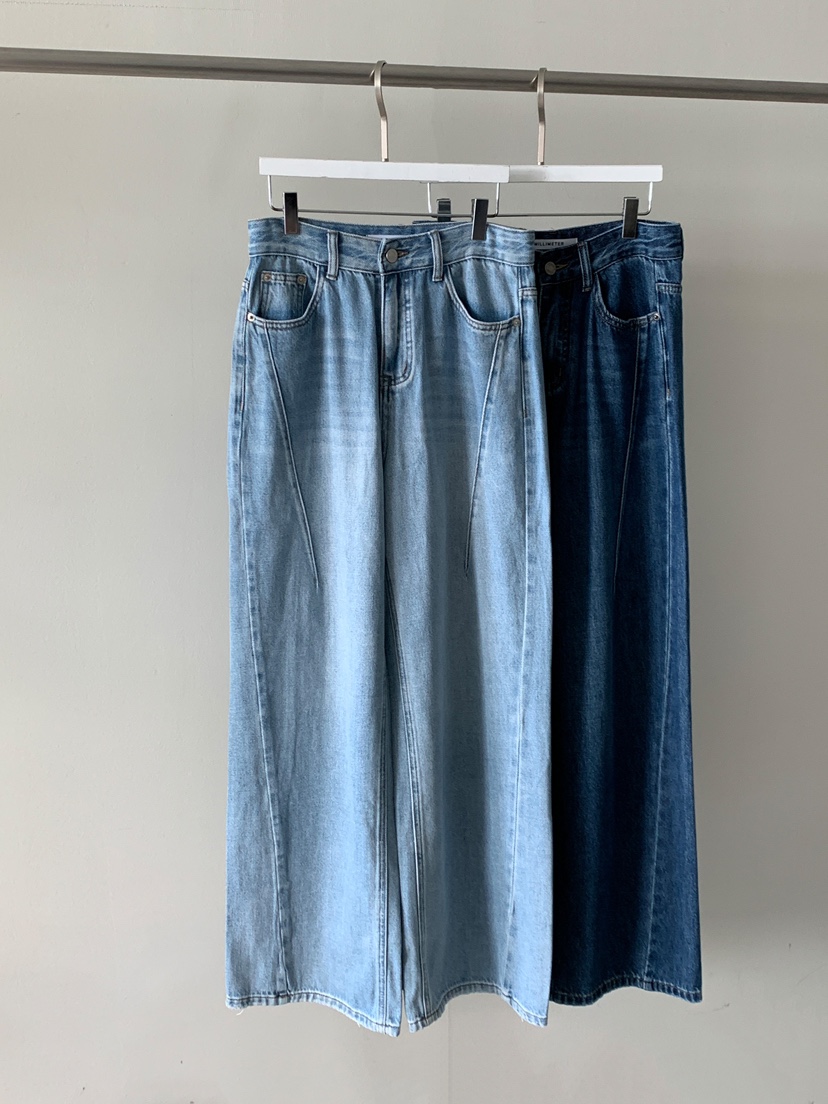MILLIMETER東大門㊣直郵女裝新品人氣時尚推薦25秋冬牛仔褲MILLIMETER牛仔褲