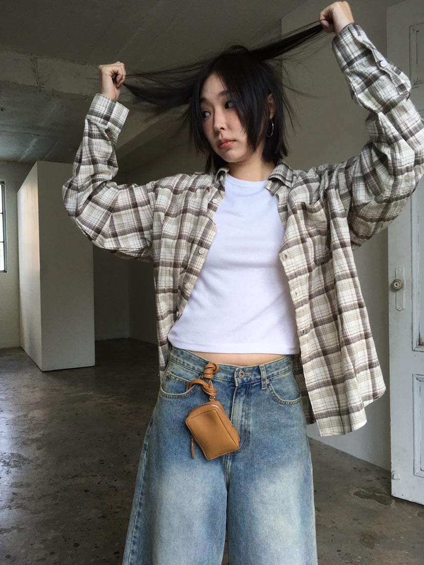 CEDARWOOD東大門㊣代購女裝新款休閑真品熱賣襯衫蕾絲衫格紋CEDARWOOD襯衫/蕾絲衫