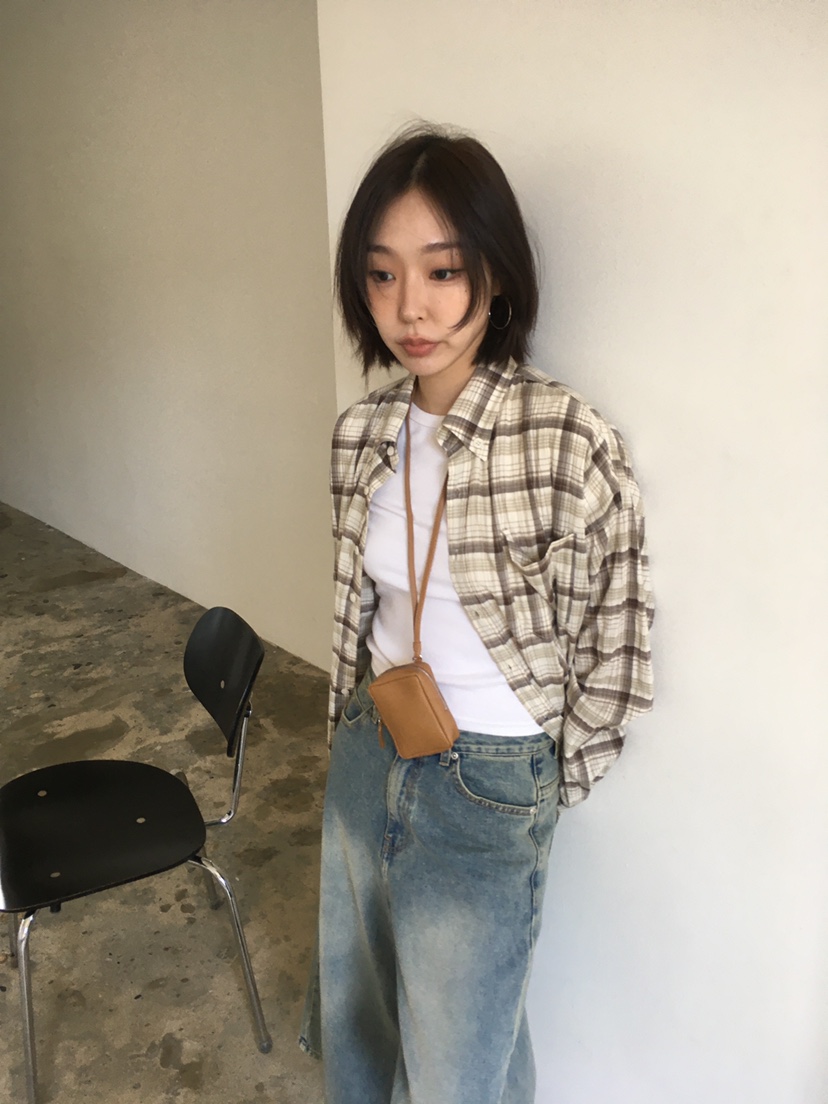 CEDARWOOD東大門㊣代購女裝新款休閑真品熱賣襯衫蕾絲衫格紋CEDARWOOD襯衫/蕾絲衫