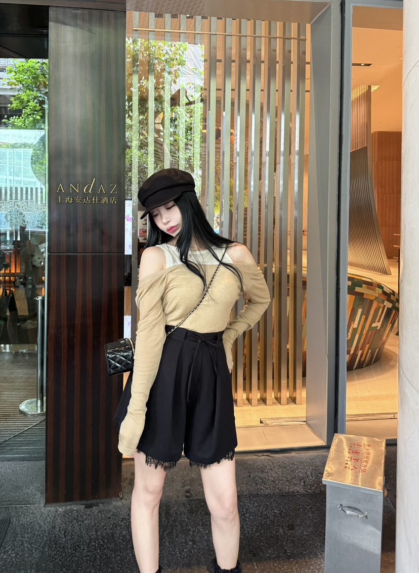 DAILY MOMENT東大門㊣直郵女裝新款休閑25秋冬時尚短褲蕾絲DAILY MOMENT短褲