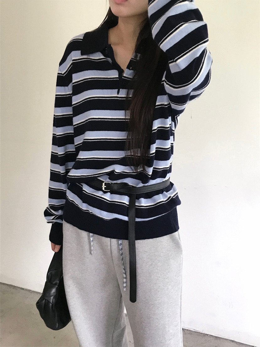 ESCHER韓國代購㊣女士新款時尚25秋冬休閑職業針織衫不含腰帶ESCHER針織衫