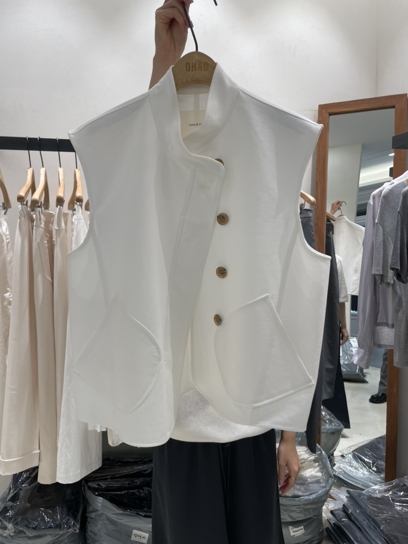 OHAO韓國直郵㊣女裝新品真品熱賣職業25秋冬人氣休閑推薦馬甲OHAO/HA MONG馬甲圖色1
