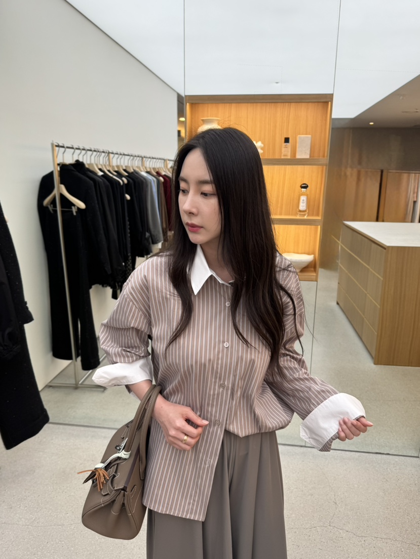 JUJU東大門㊣直郵女裝新款25秋冬人氣職業休閑真品襯衫蕾絲衫JUJU襯衫/蕾絲衫