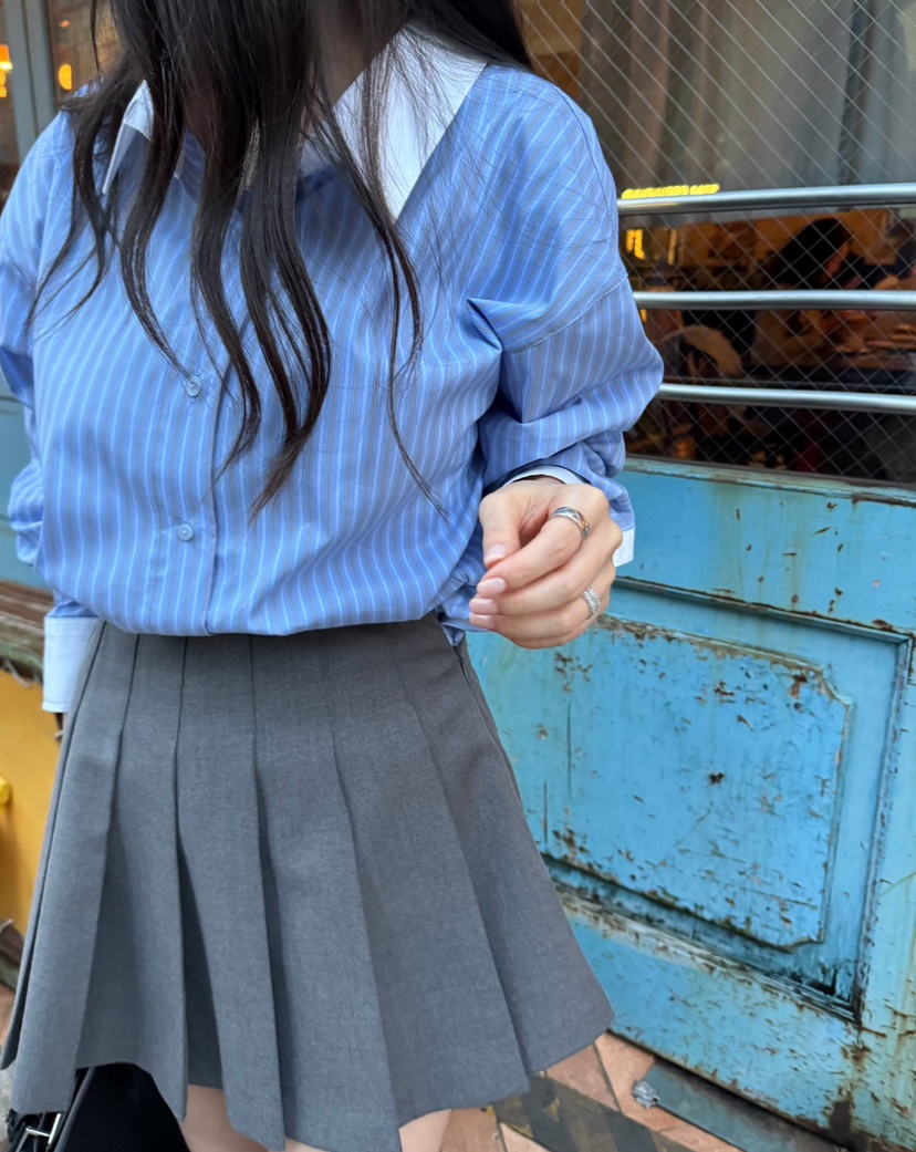 JUJU東大門㊣直郵女裝新款25秋冬人氣職業休閑真品襯衫蕾絲衫JUJU襯衫/蕾絲衫