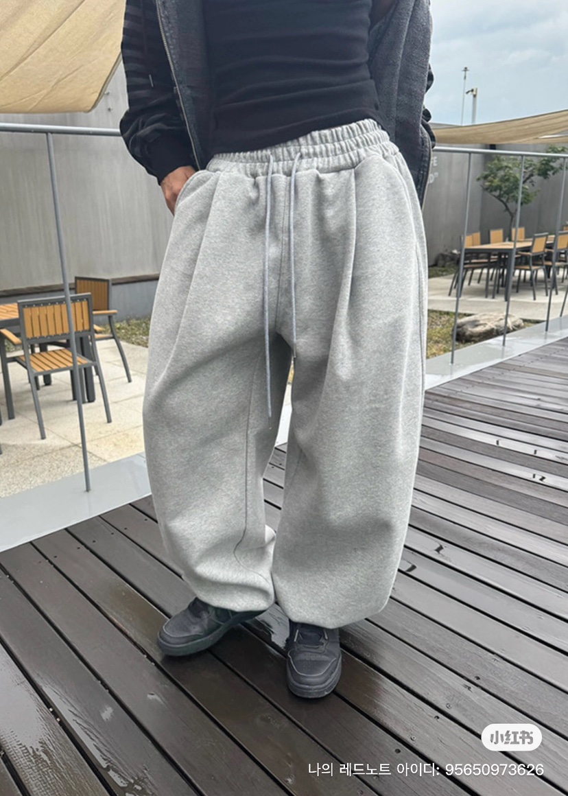 WOOGIE東大門㊣代購女裝新款熱賣推薦25秋冬休閑褲男女同款FATAL-男裝休閑褲
