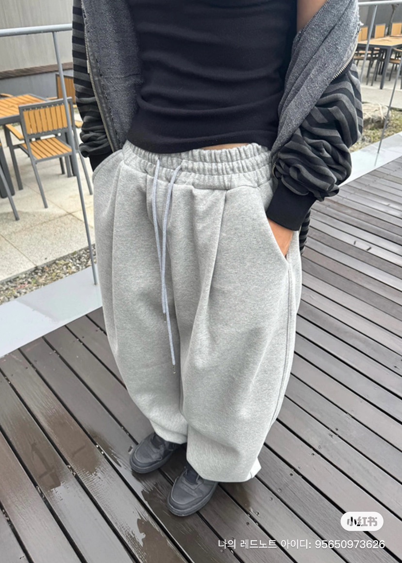 WOOGIE東大門㊣代購女裝新款熱賣推薦25秋冬休閑褲男女同款FATAL-男裝休閑褲