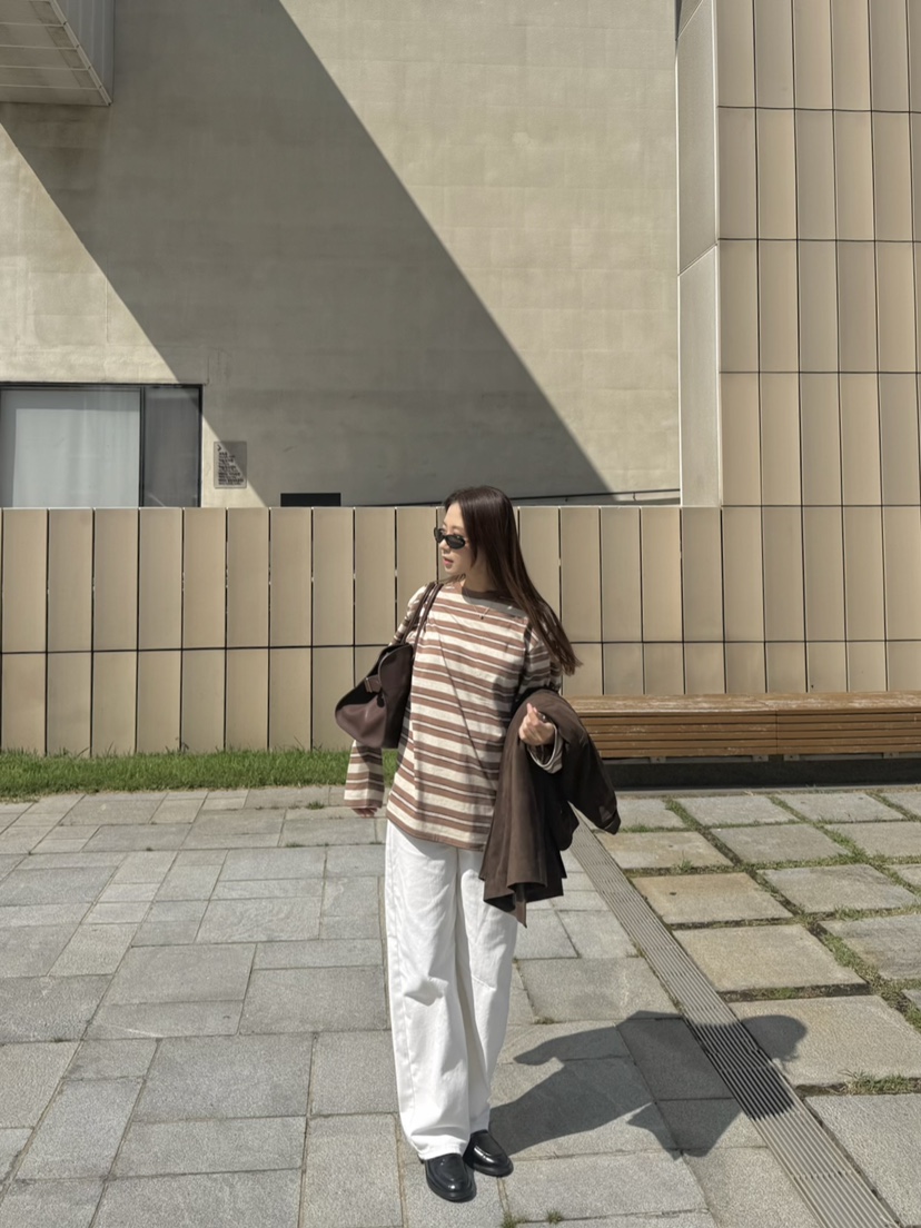 THE ABLE東大門㊣直郵女裝新款休閑熱賣推薦25秋冬長袖T恤條紋THE ABLE/TA長袖T恤