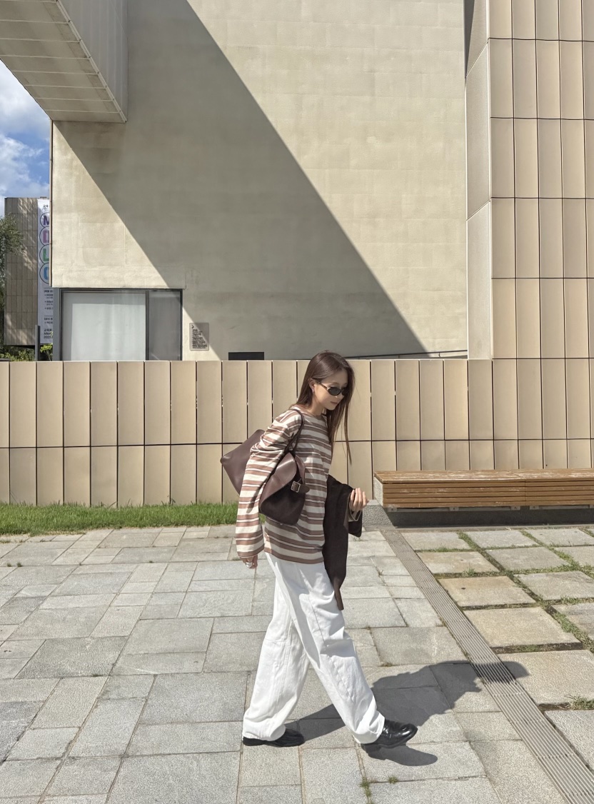 THE ABLE東大門㊣直郵女裝新款休閑熱賣推薦25秋冬長袖T恤條紋THE ABLE/TA長袖T恤