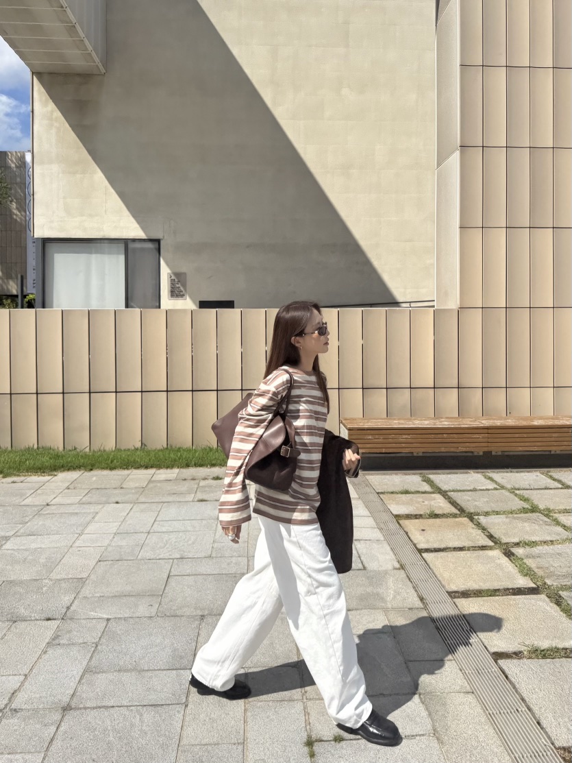 THE ABLE東大門㊣直郵女裝新款休閑熱賣推薦25秋冬長袖T恤條紋THE ABLE/TA長袖T恤