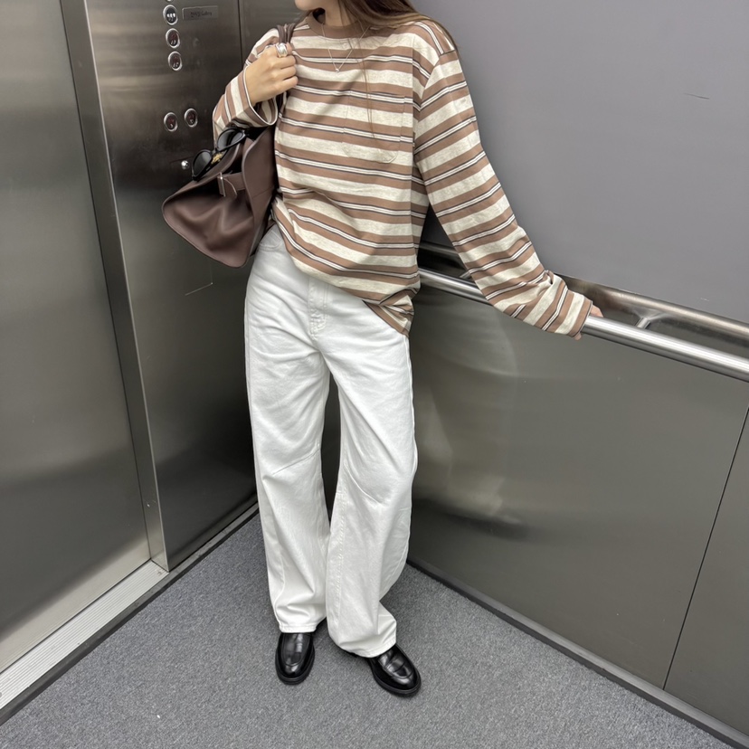 THE ABLE東大門㊣直郵女裝新款休閑熱賣推薦25秋冬長袖T恤條紋THE ABLE/TA長袖T恤