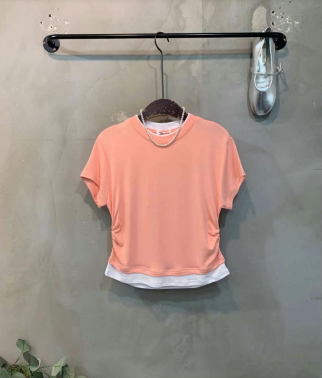PINK POUCH東大門㊣代購女士新品職業休閑25秋冬推薦真品T恤PINK POUCHT恤圖色1